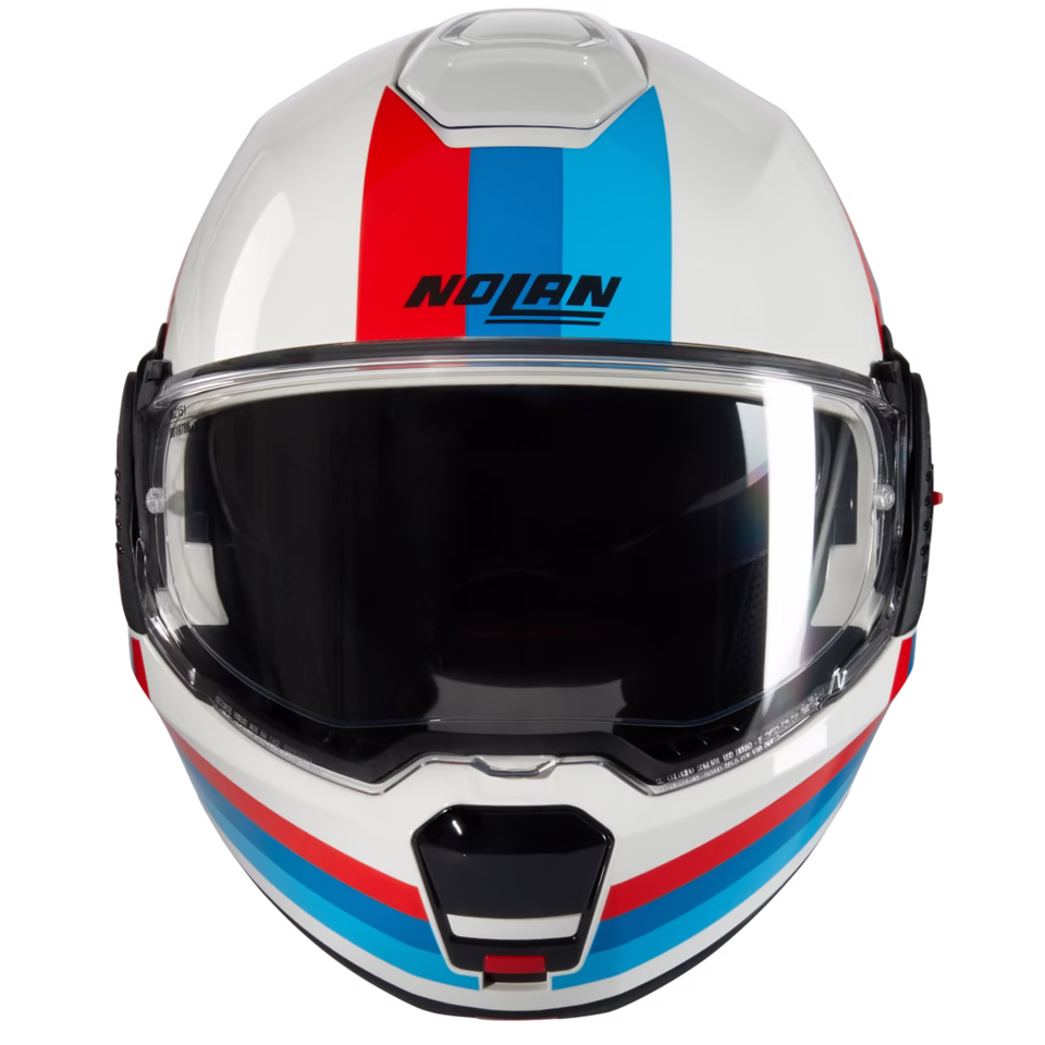 NOLAN preklopna motoristična čelada N120-1 Lineo 347 N-Com FLIP-BACK Bela/Modra/Rdeča XL