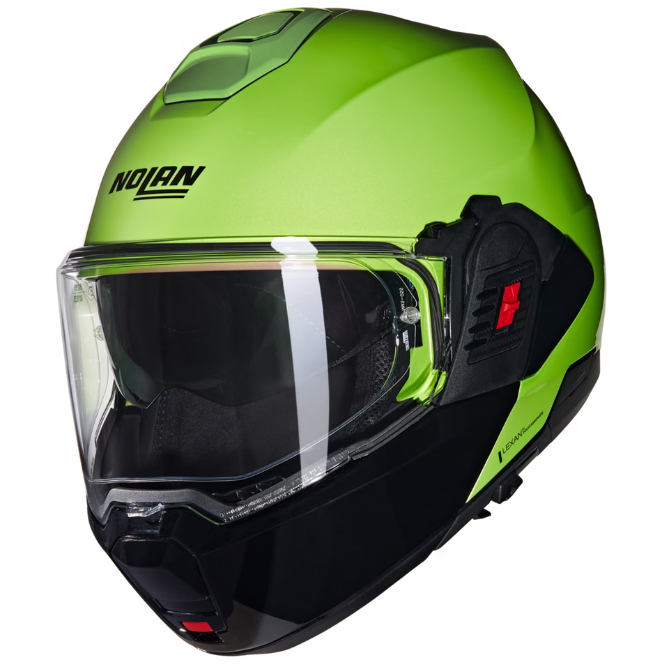 NOLAN preklopna motoristična čelada N120-1 Mivedi 329 N-Com FLIP-BACK Zelena Fluo/Črna M