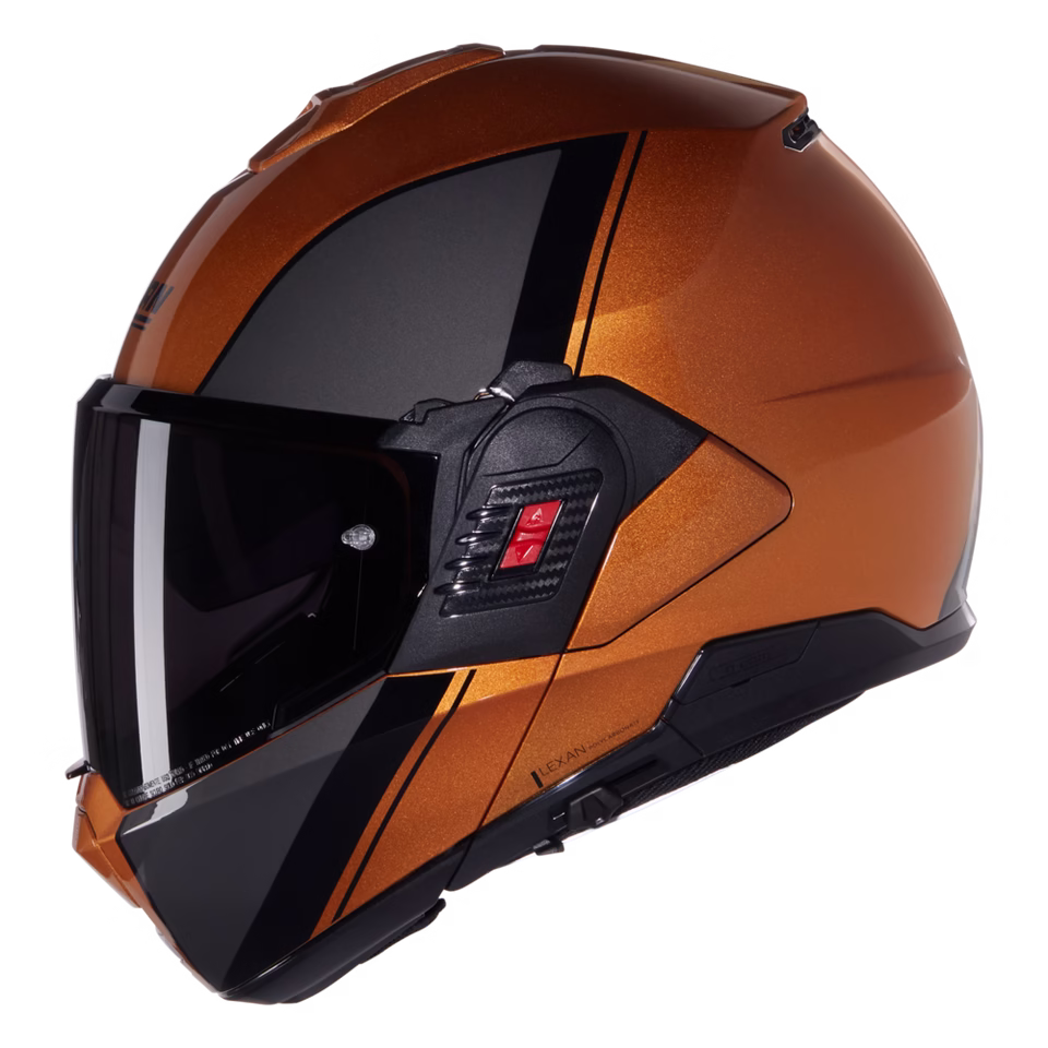 NOLAN preklopna motoristična čelada N120-1 Vernicatura Speciale 343 N-Com FLIP-BACK Rjava/Črna 2XL