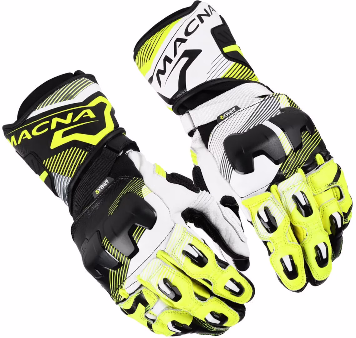 Macna m. motoristične rokavice POWERTRACK 2.0 Črna/Rumena/Bela 3XL