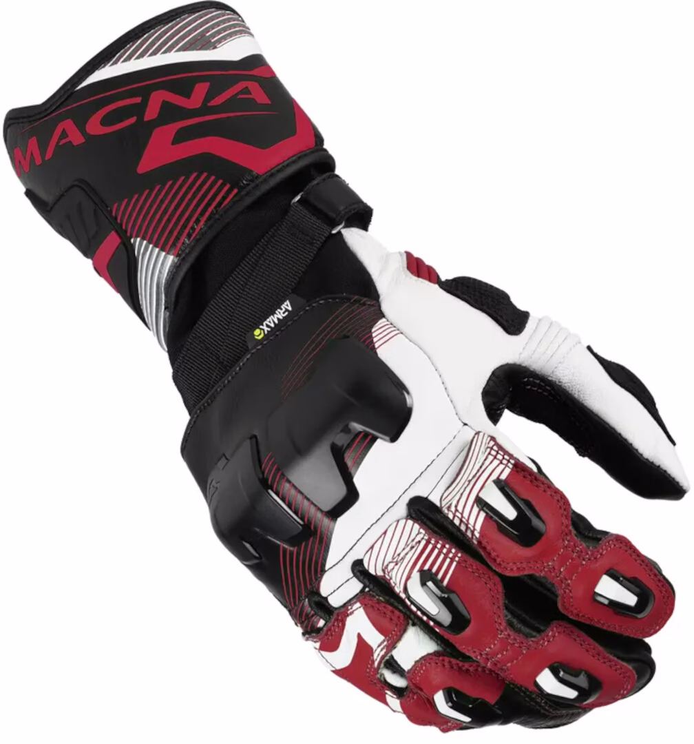 Macna m. motoristične rokavice POWERTRACK 2.0 Črna/Temno Rdeča/Bela L