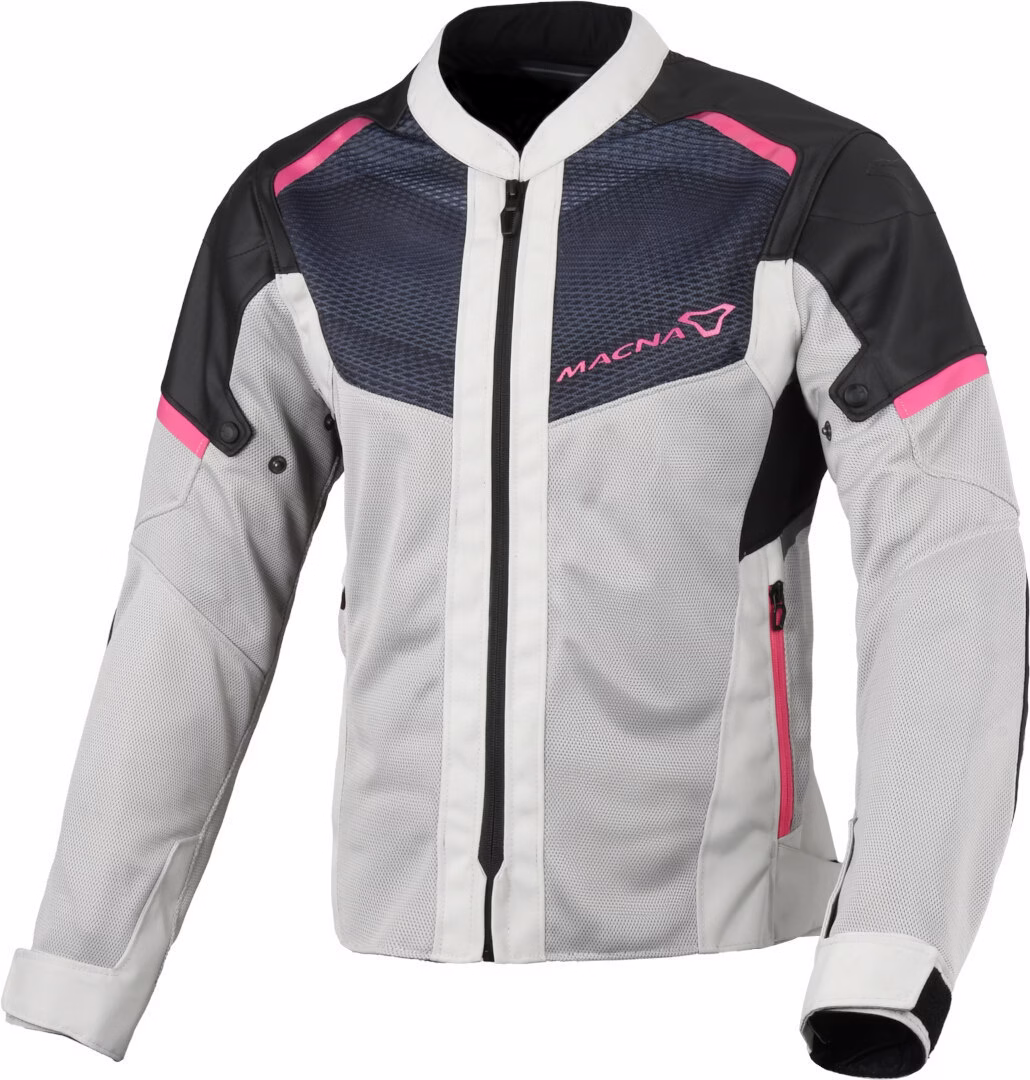 Macna ž. motoristična jakna ORCANO 2.0 Air Svetlo Siva/Črna/Roza 3XL