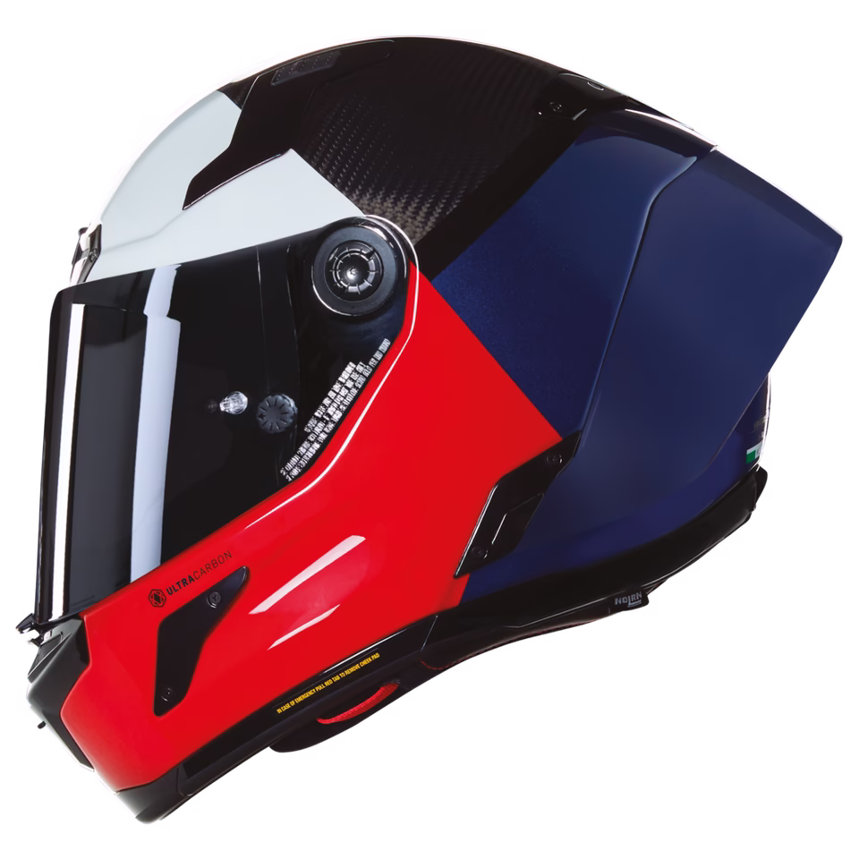 NOLAN integralna motoristična čelada X804 RS Ultra carbon BLOCCO 348 Carbon/Rdeča/Bela/Modra S