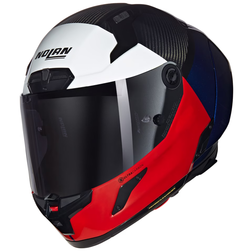 NOLAN integralna motoristična čelada X804 RS Ultra carbon BLOCCO 348 Carbon/Rdeča/Bela/Modra S