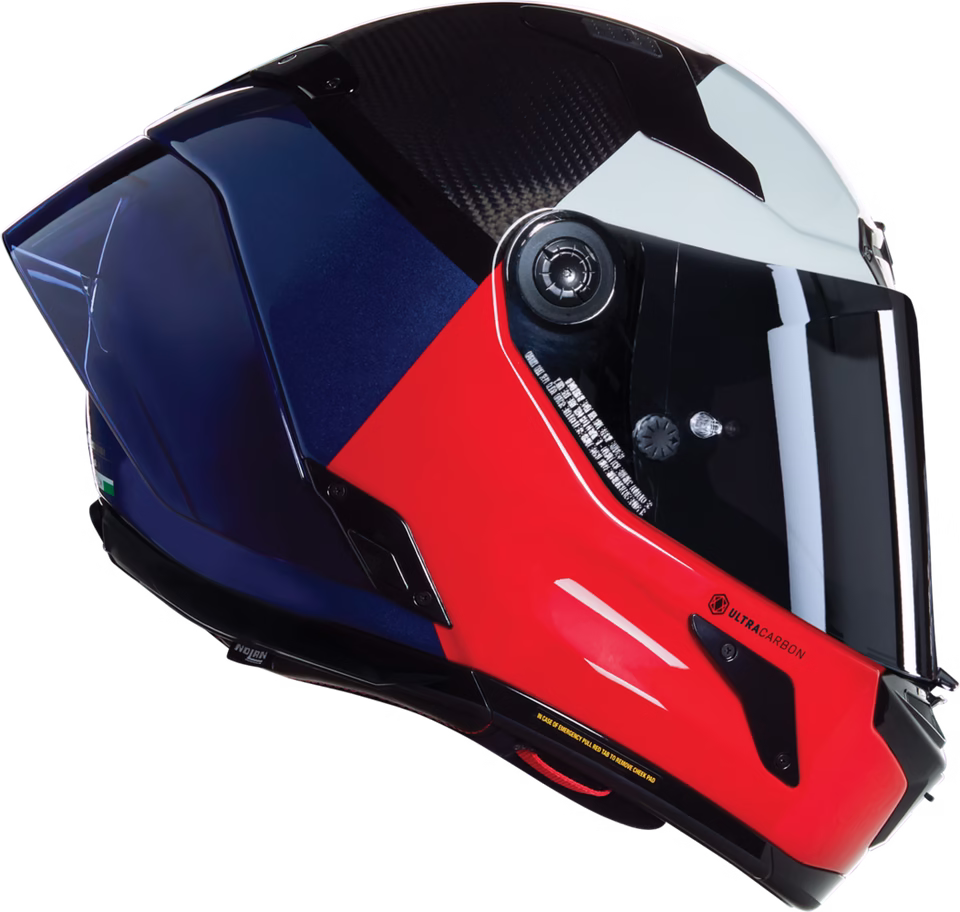 NOLAN integralna motoristična čelada X804 RS Ultra carbon BLOCCO 348 Carbon/Rdeča/Bela/Modra S