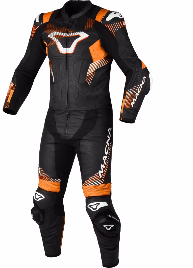 Macna m. motoristični kombinezon ARMADYL 2D perforiran Črna/Oranžna/Bela 50