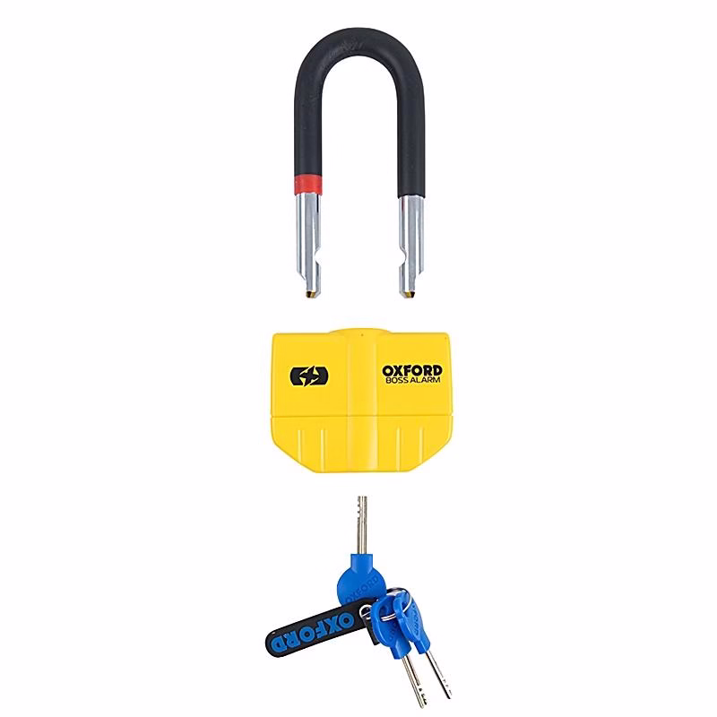 OXFORD ključavnica z alarmom BOSS 12mm+1,5m veriga Rumena/Črna
