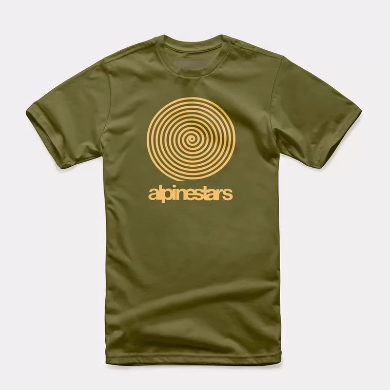 Alpinestars m. majica T-Shirt REAL SPIRAL Zelena/Rumena 2XL