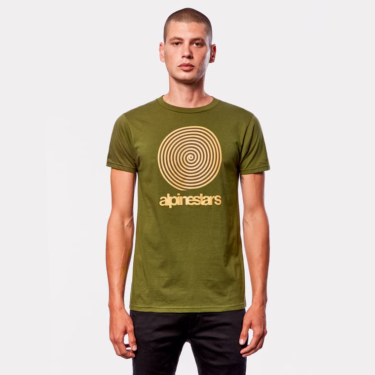 Alpinestars m. majica T-Shirt REAL SPIRAL Zelena/Rumena 2XL