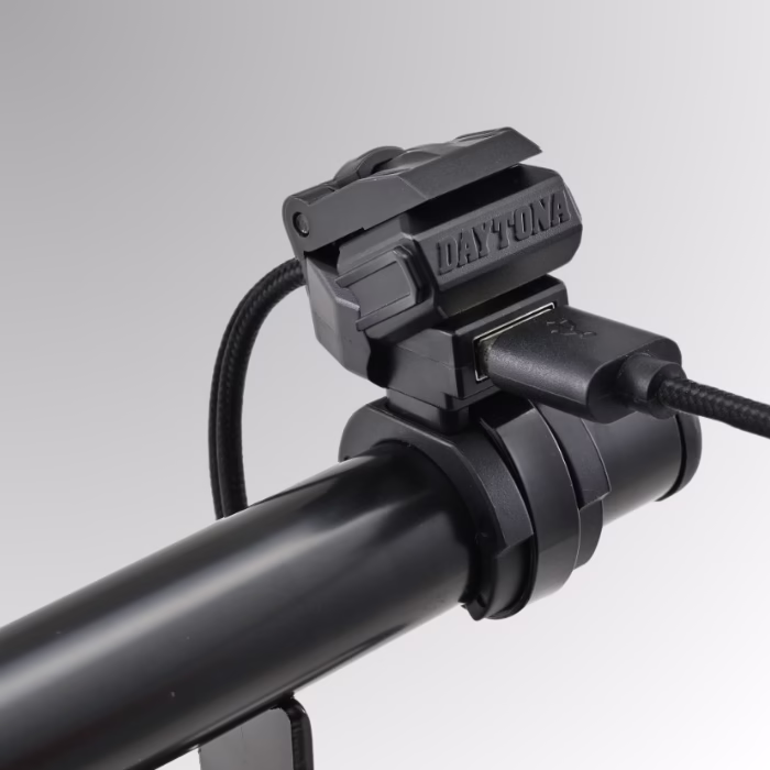 HS-Motoparts USB vtičnica Daytona Single 3.0 Quick Charge Črna