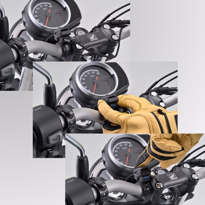 HS-Motoparts USB vtičnica Daytona Single 3.0 Quick Charge Črna