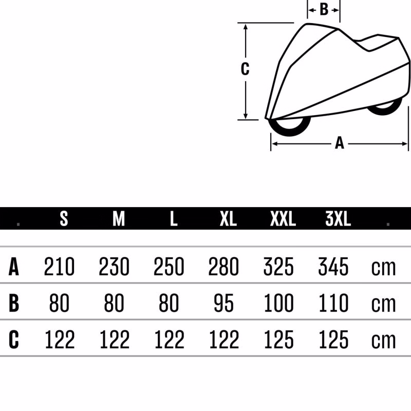 Held pokrivalo motorja Proffi 2 Srebrna 3XL