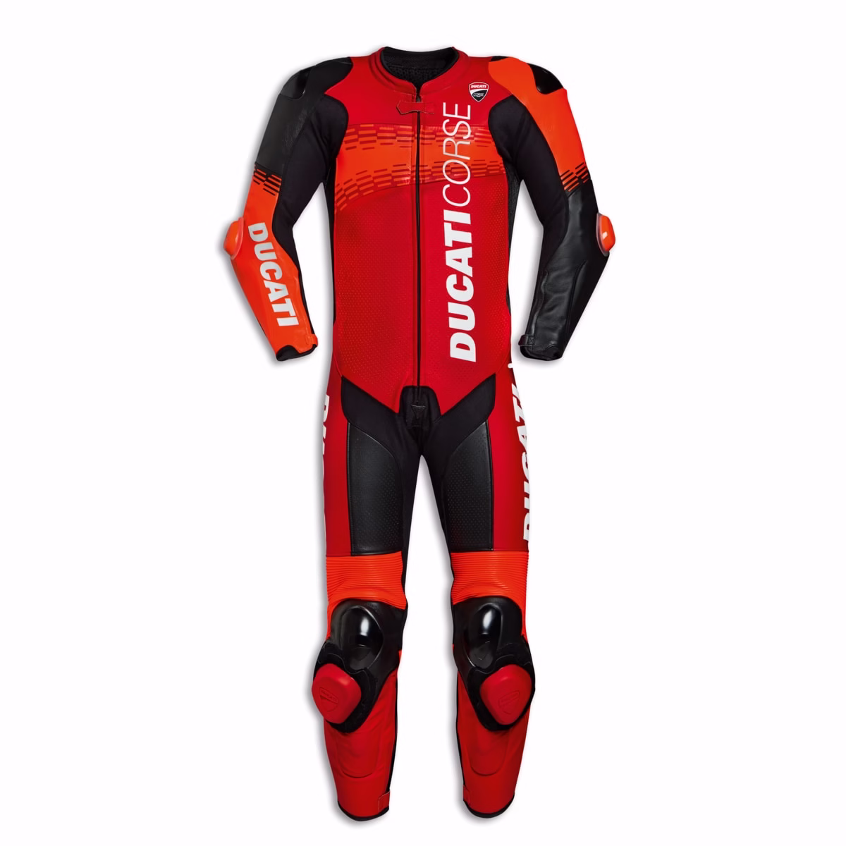 Ducati m. motoristični kombinezon CORSE C7 Rdeča/Črna/Oranžna/Bela 48