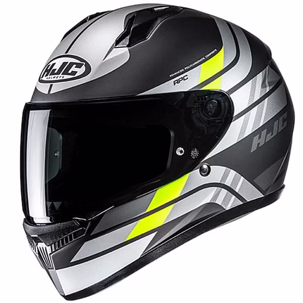 HJC integralna motoristična čelada C10 HIPER MC3HSF Siva Mat/Črna/Rumena S