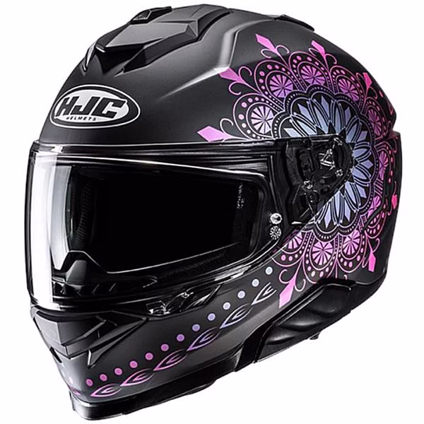 HJC integralna motoristična čelada i71 NIEL MC28SF Črna Mat/Roza XS