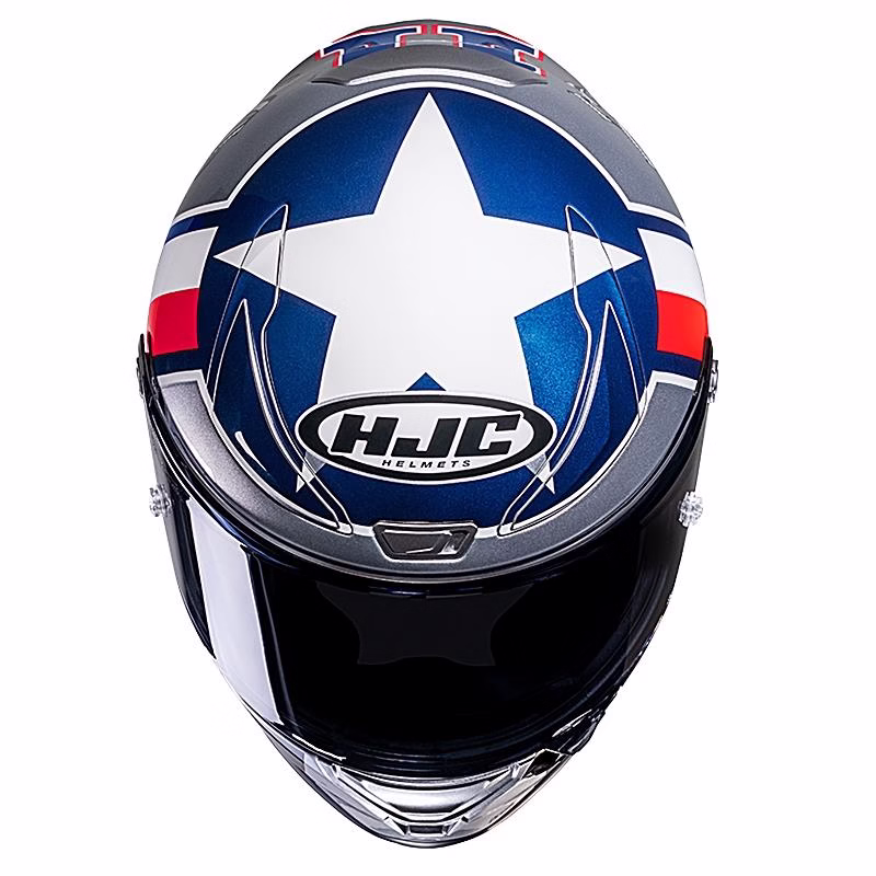 HJC integralna motoristična čelada RPHA 1 BEN SPIES Silverstar MC21 Srebrna/Modra/Rdeča S