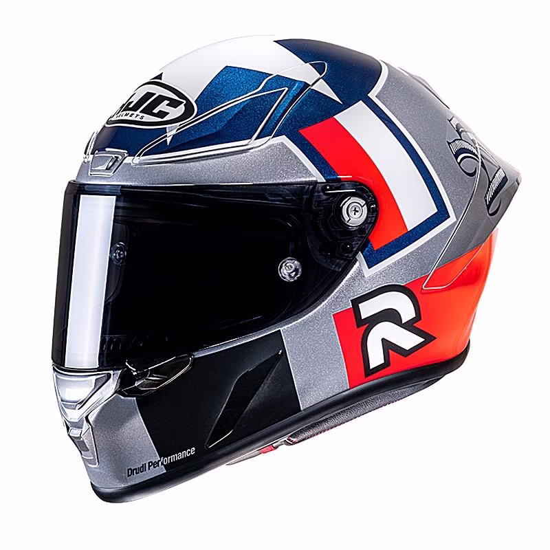 HJC integralna motoristična čelada RPHA 1 BEN SPIES Silverstar MC21 Srebrna/Modra/Rdeča S