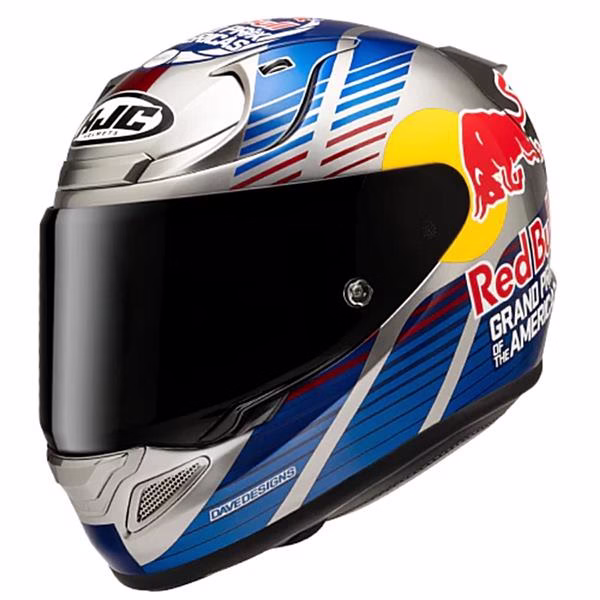 HJC integralna motoristična čelada RPHA 12 RED BULL Austin II MC21 Modra Mat/Siva/Rdeča/Rumena 2XL