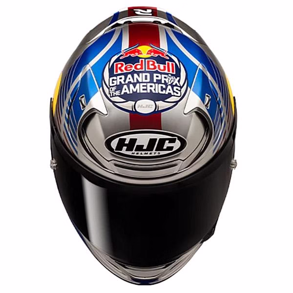 HJC integralna motoristična čelada RPHA 12 RED BULL Austin II MC21 Modra Mat/Siva/Rdeča/Rumena M