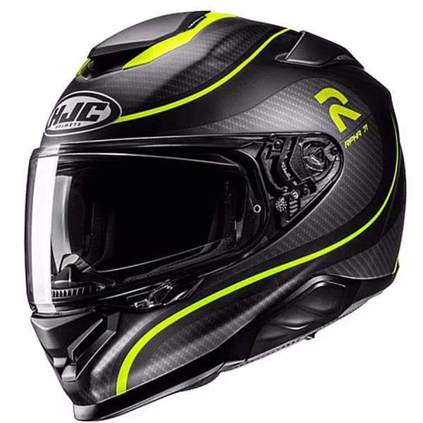 HJC integralna motoristična čelada RPHA 71 CLETA MC1 Carbon/Črna/Rumena S