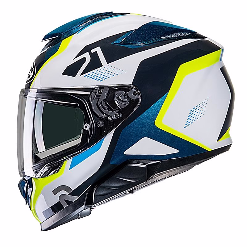 HJC integralna motoristična čelada RPHA 71 HAPEL MC3H Bela/Modra/Črna/Rumena XS