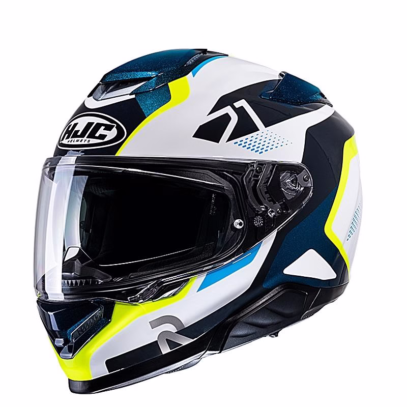 HJC integralna motoristična čelada RPHA 71 HAPEL MC3H Bela/Modra/Črna/Rumena XS