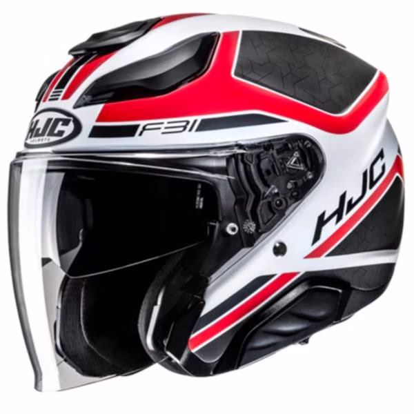 HJC jet motoristična čelada F31 CERON MC1SF Bela/Rdeča/Črna S