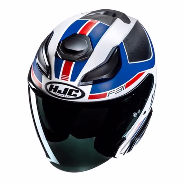 HJC jet motoristična čelada F31 CERON MC21SF Bela/Modra/Rdeča XL