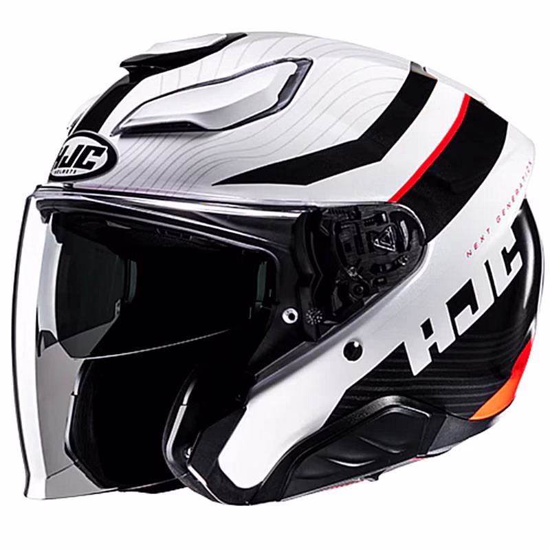 HJC jet motoristična čelada F31 NABY MC1 Bela/Črna/Rdeča L