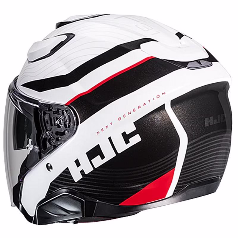 HJC jet motoristična čelada F31 NABY MC1 Bela/Črna/Rdeča L
