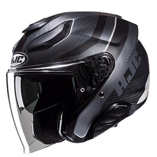 HJC jet motoristična čelada F31 NABY MC5SF Črna/Temno Siva S