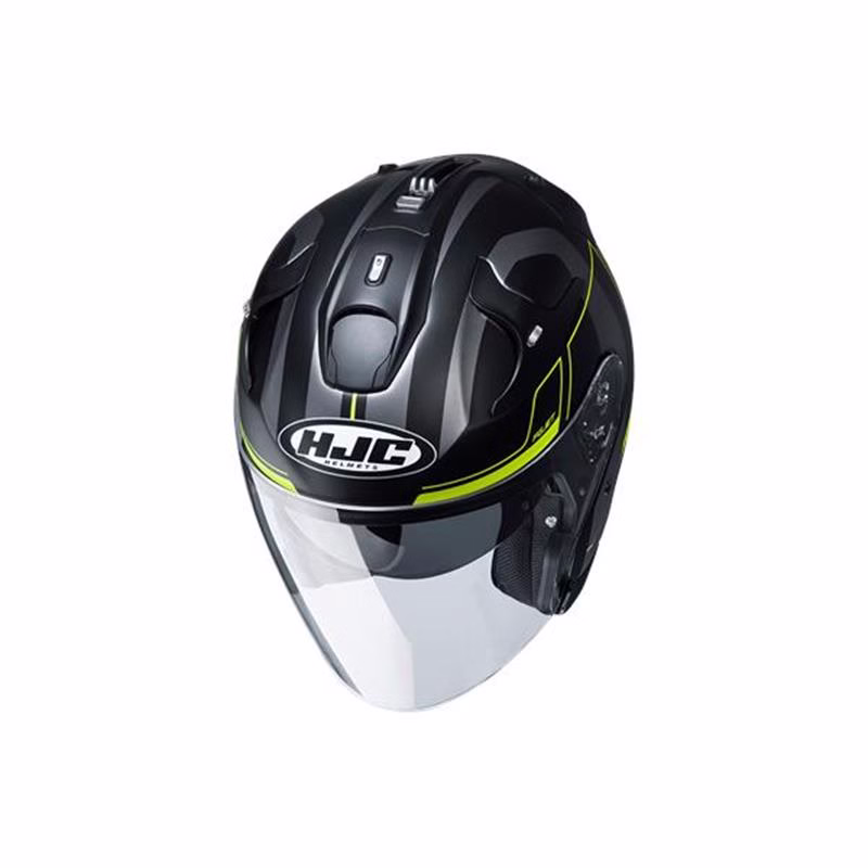 HJC jet motoristična čelada FG-JET KOMINA MC4HSF Črna Mat/Siva/Rumena S