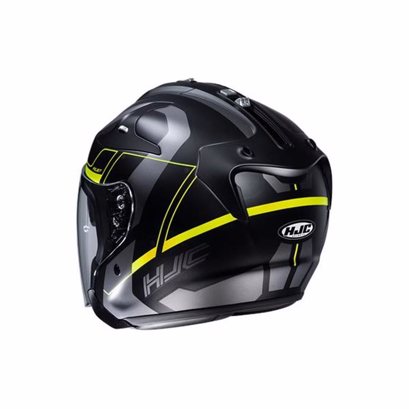 HJC jet motoristična čelada FG-JET KOMINA MC4HSF Črna Mat/Siva/Rumena S
