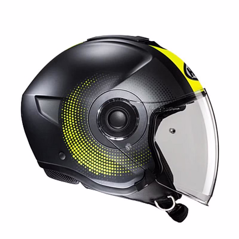 HJC jet motoristična čelada i40N PYLE MC3HSF Črna Mat/Rumena/Siva S