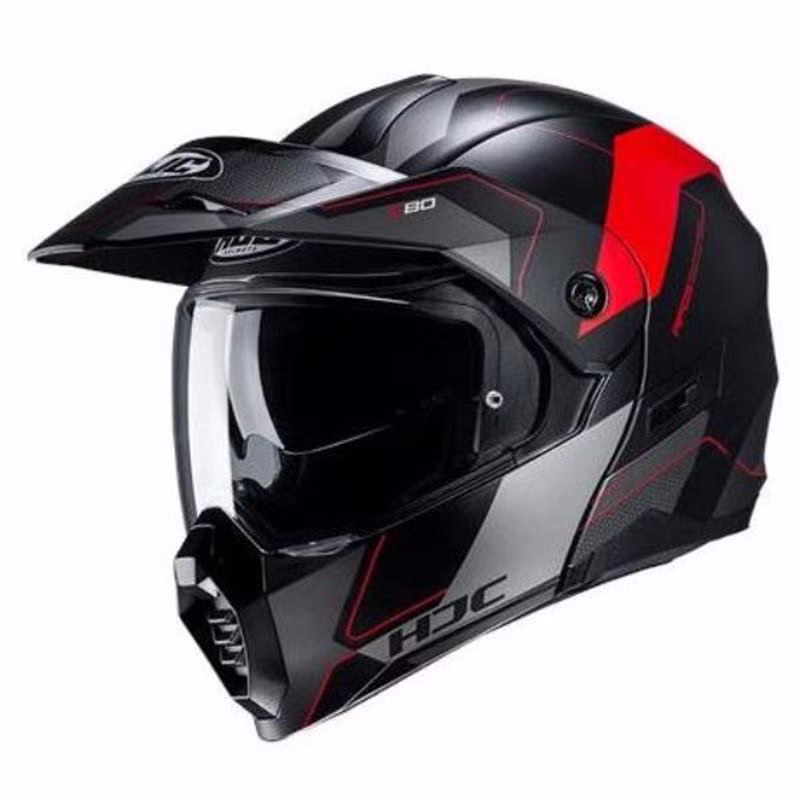 HJC preklopna motoristična čelada C80 ROX MC1SF Črna/Rdeča S