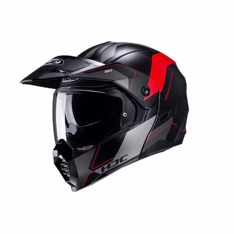 HJC preklopna motoristična čelada C80 ROX MC1SF Črna/Rdeča S