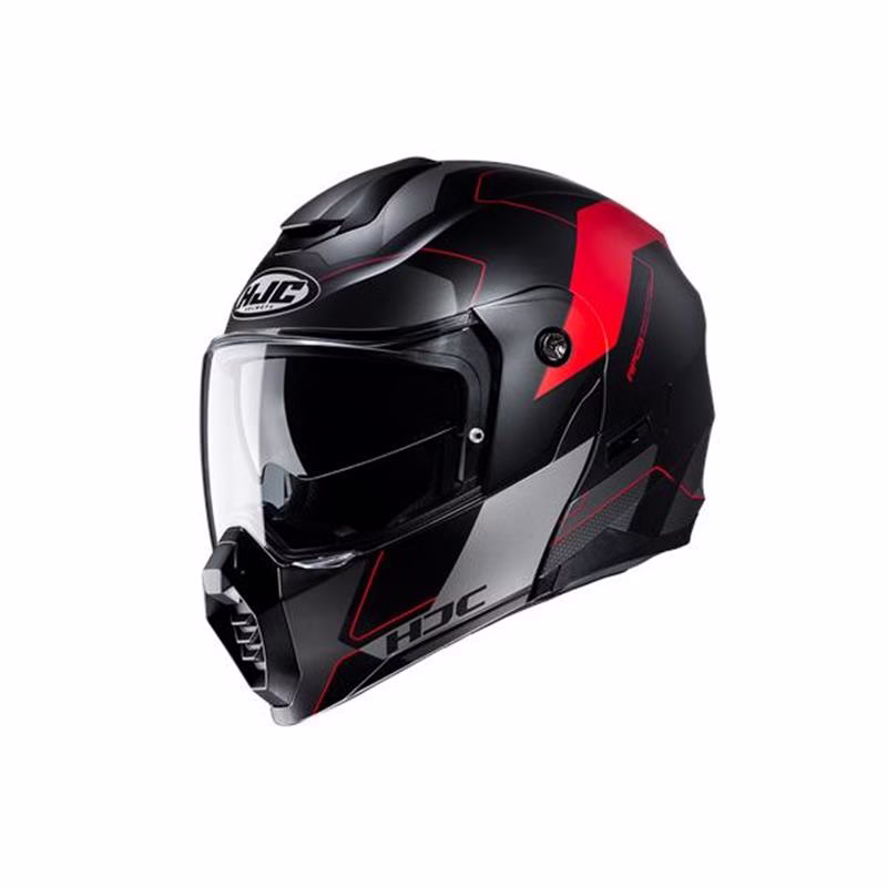 HJC preklopna motoristična čelada C80 ROX MC1SF Črna/Rdeča S