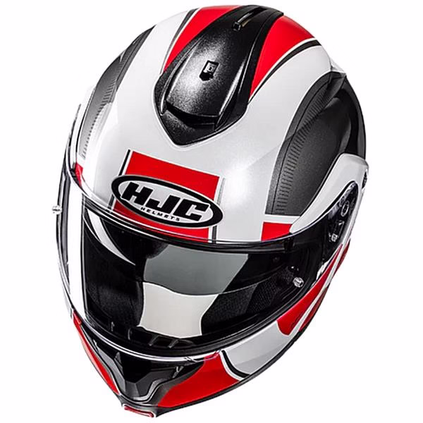 HJC preklopna motoristična čelada C91N JYN MC1 Bela/Rdeča/Črna M