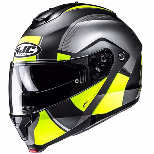 HJC preklopna motoristična čelada C91N JYN MC3HSF Črna/Rumena/Siva XL