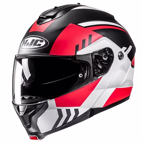 HJC preklopna motoristična čelada C91N KAON MC1SF Črna Mat/Rdeča/Bela M