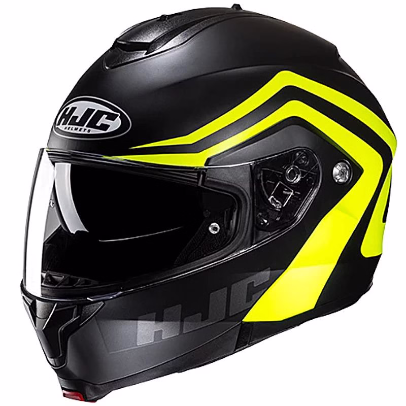 HJC preklopna motoristična čelada C91N NEPOS MC3HSF Črna Mat/Rumena S