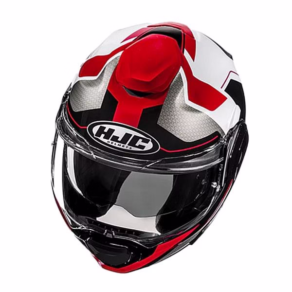 HJC preklopna motoristična čelada F100 BIOS MC1 Bela/Rdeča/Siva XL