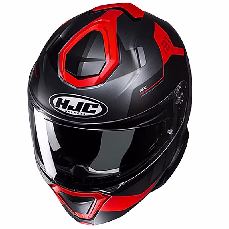 HJC preklopna motoristična čelada i91 CARST MC1SF Črna/Rdeča/Siva 2XL