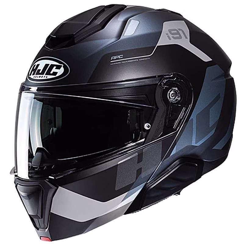 HJC preklopna motoristična čelada i91 CARST MC5SF Črna/Modra/Siva L