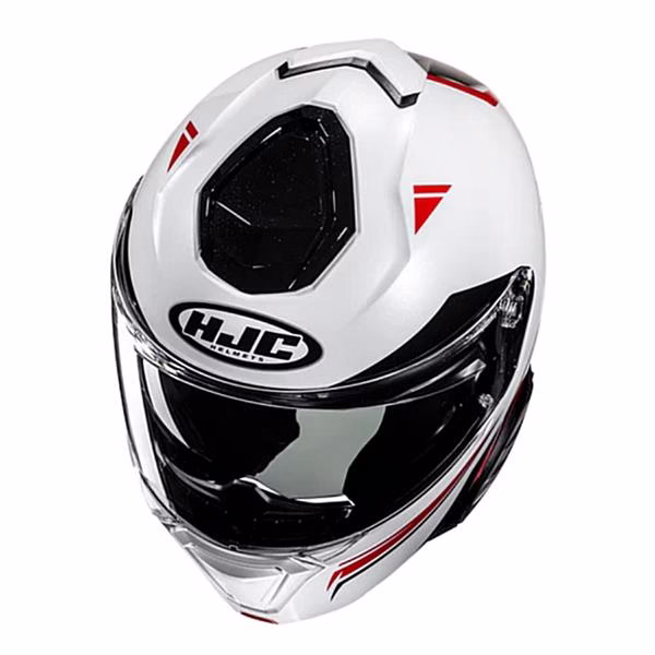 HJC preklopna motoristična čelada i91 TRICUS MC1 Bela/Rdeča/Črna 2XL