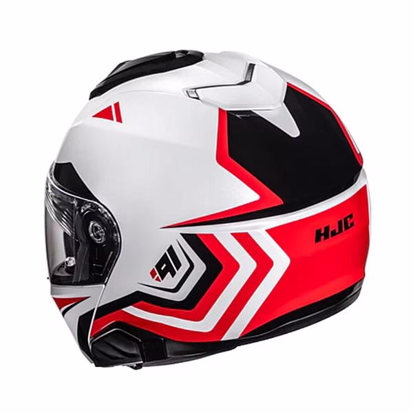 HJC preklopna motoristična čelada i91 TRICUS MC1 Bela/Rdeča/Črna 2XL