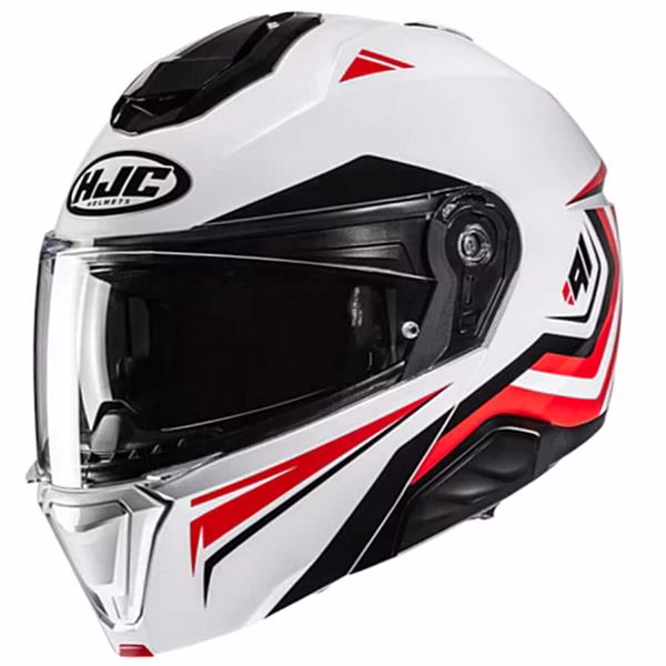 HJC preklopna motoristična čelada i91 TRICUS MC1 Bela/Rdeča/Črna XL