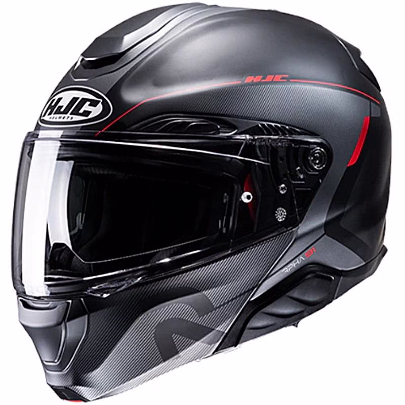 HJC preklopna motoristična čelada RPHA 91 COMBUST MC1SF Črna Mat/Siva/Rdeča M