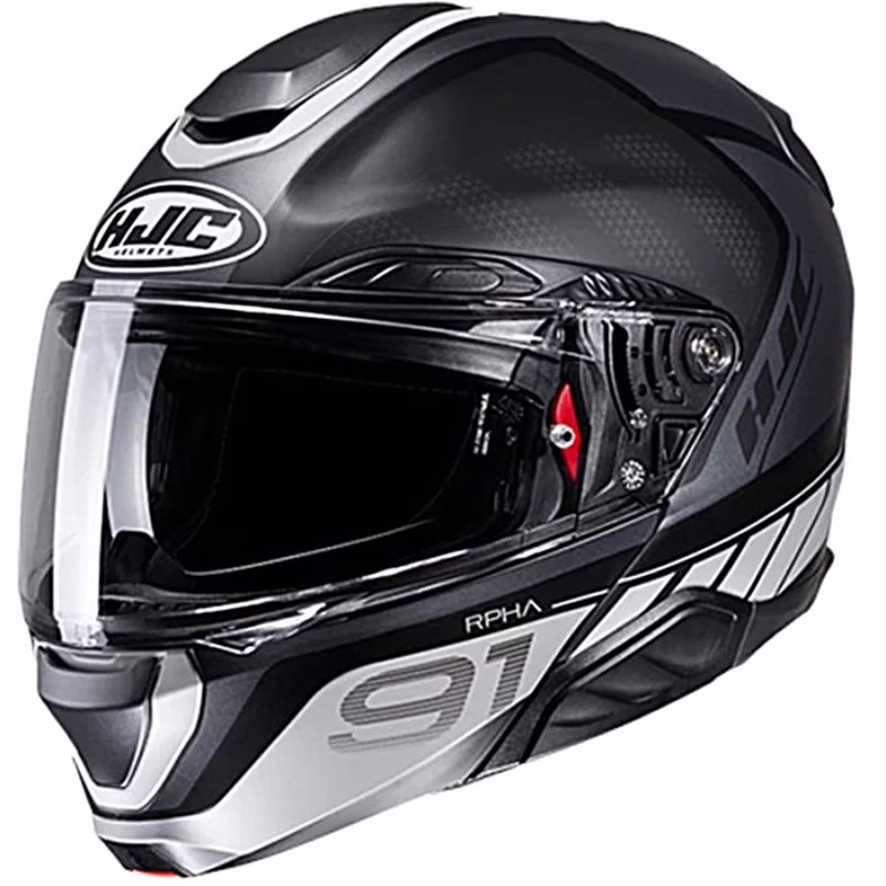 HJC preklopna motoristična čelada RPHA 91 RAFINO MC5SF Črna Mat/Siva/Bela XL