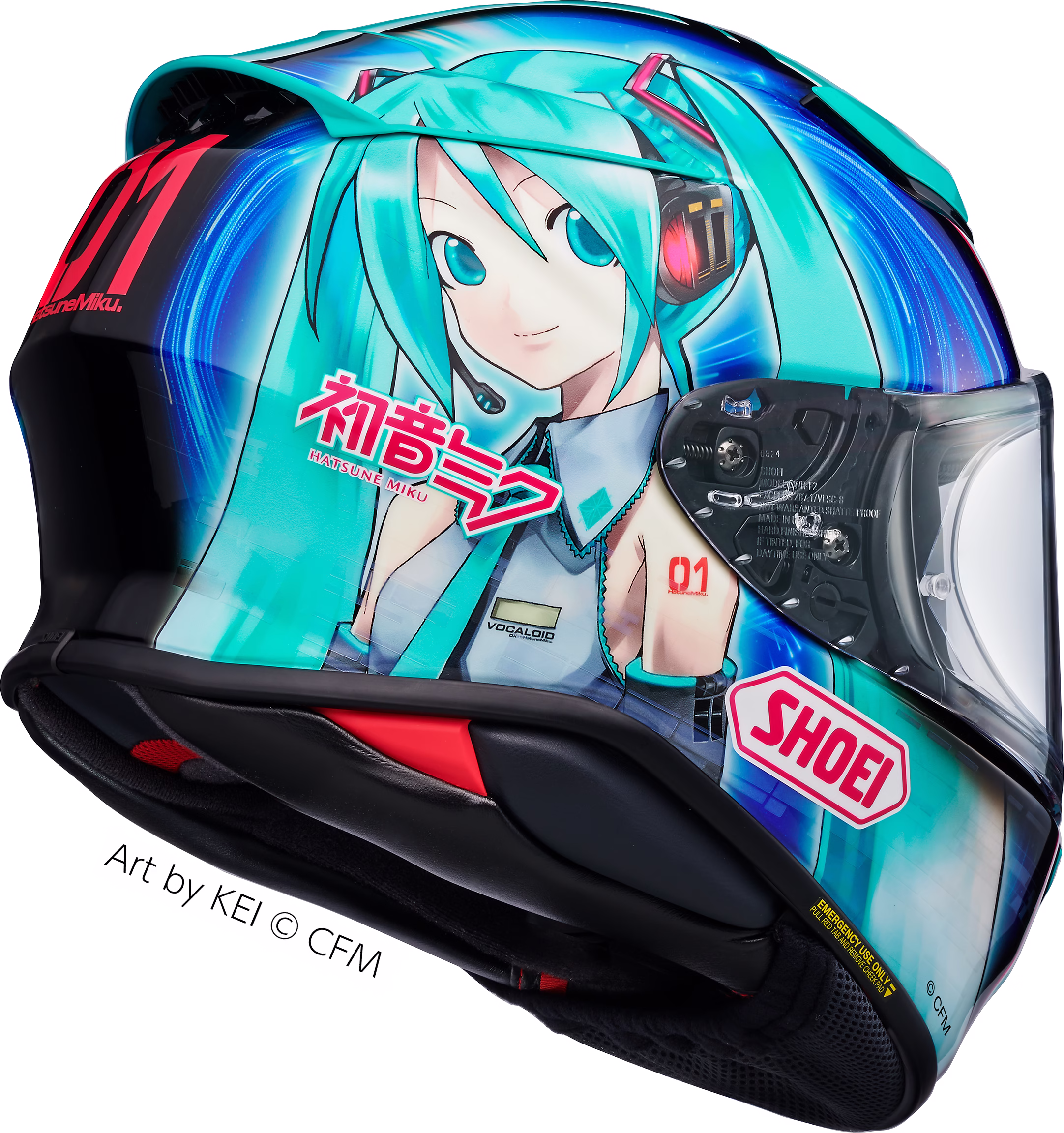 SHOEI integralna motoristična čelada NXR2 Hatsune Miku TC-4 Zelena/Modra/Črna 2XL